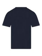Hugo Boss Blue T-shirt For Boy With Logos Hugo Boss Blue T-shirt For Boy With Logos - Blue
