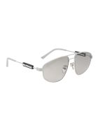 Silver Woman Tag Pilot Sunglasses Balenciaga Silver Woman Tag Pilot Sunglasses - Light grey