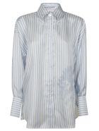 Ermanno Scervino Oversize Striped Shirt Ermanno Scervino Oversize Striped Shirt - BLUE