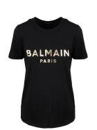 Metallic Logo T-shirt Balmain Metallic Logo T-shirt - Noir/or