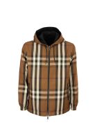 Burberry Stretton - Reversible Check Technical Cotton Hooded Jacket Burberry Stretton - Reversible Check Technical Cotton Hooded Jacket - Dark Birch Brown