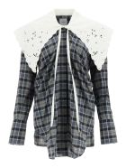 Patou Tartan Shirt With Embroidered Poplin Collar Patou Tartan Shirt With Embroidered Poplin Collar - BOARDING CHECK (Grey)