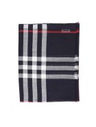Giant Check Gauze Scarf Burberry Giant Check Gauze Scarf - Blu