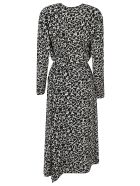 Isabel Marant V-neck Printed Long Dress Isabel Marant V-neck Printed Long Dress - Black