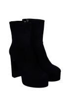 The Seller High Heels Ankle Boots In Black Suede The Seller High Heels Ankle Boots In Black Suede - black