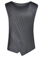 Pleats Please Issey Miyake Pleated Diagonal Top Pleats Please Issey Miyake Pleated Diagonal Top - Black
