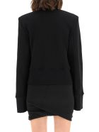 Kenna Sweatshirt With Shoulder Pads The Attico Kenna Sweatshirt With Shoulder Pads - Nero