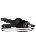 Black Leather Sandals Hogan Black Leather Sandals - BLACK SILVER