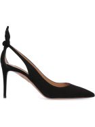 Aquazzura Deneuve Suede Ponty-toe Pumps Aquazzura Deneuve Suede Ponty-toe Pumps - black