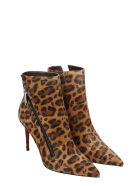 Christian Louboutin Brigikate 85 High Heels Ankle Boots In Animalier Suede Christian Louboutin Brigikate 85 High Heels Ankle Boots In Animalier Suede - Animalier