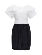 Patou Dress With Back Bow Detail Patou Dress With Back Bow Detail - White/black