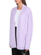 Rib-knit Cardigan Laneus Rib-knit Cardigan - Lilla