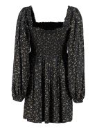 Ganni Floral Printed Flared Dress Ganni Floral Printed Flared Dress - black