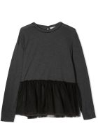 Brunello Cucinelli Grey Cotton Tulle Panel Blouse Brunello Cucinelli Grey Cotton Tulle Panel Blouse - Grigio