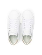 Philippe Model Temple Sneakers In Leather With Logo Philippe Model Temple Sneakers In Leather With Logo - White
