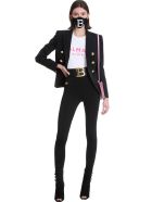 T-shirt In White Cotton Balmain T-shirt In White Cotton - Blanc/rose