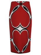 Heart Patterned Skirt Alexander McQueen Heart Patterned Skirt - Rosso