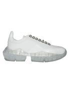 Jimmy Choo White Leather Diamond Sneakers Jimmy Choo White Leather Diamond Sneakers - White