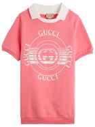 Gucci Pink Jersey Dress With Gucci Disco Print Gucci Pink Jersey Dress With Gucci Disco Print - Pink