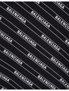 Regular Fit Black T-shirt With All-over Logo Woman Balenciaga Regular Fit Black T-shirt With All-over Logo Woman - Nero/bianco
