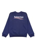 Blue Balenciaga Political Campaign Kid Sweatshirt Balenciaga Blue Balenciaga Political Campaign Kid Sweatshirt - Pacific blue/white