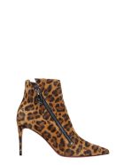 Christian Louboutin Brigikate 85 High Heels Ankle Boots In Animalier Suede Christian Louboutin Brigikate 85 High Heels Ankle Boots In Animalier Suede - Animalier
