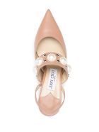 Jimmy Choo Breslin Pumps In Pink Leather With Pearls Inserts Jimmy Choo Breslin Pumps In Pink Leather With Pearls Inserts - Pink