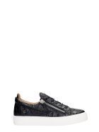 Frankie Sneakers In Black Leather Giuseppe Zanotti Frankie Sneakers In Black Leather - Black