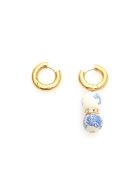 Timeless Pearly Single Pendant Earrings Timeless Pearly Single Pendant Earrings - WHITE BLUE GOLD (Gold)
