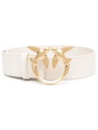 Love Berry Belt In White Leather With Logo Buckle Pinko Love Berry Belt In White Leather With Logo Buckle - Panna