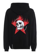 Vision of Super Hoodie White Skull And Red Star Vision of Super Hoodie White Skull And Red Star - Black
