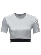 Paco Rabanne Laminated Silver Top With Logoed Elastic Band Paco Rabanne Laminated Silver Top With Logoed Elastic Band - Metallic