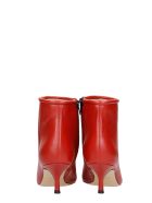 Fabio Rusconi Low Heels Ankle Boots In Red Leather Fabio Rusconi Low Heels Ankle Boots In Red Leather - red