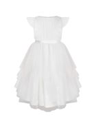 Blumarine White Dress For Girl With Logo Blumarine White Dress For Girl With Logo - White