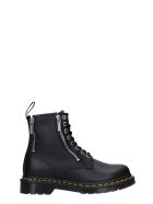 Dr. Martens 1460 Zip Combat Boots In Black Leather Dr. Martens 1460 Zip Combat Boots In Black Leather - black