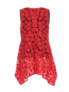 Maria Calderara Dress W/s Lasercut Opaque Taffeta Georgette Maria Calderara Dress W/s Lasercut Opaque Taffeta Georgette - Red Black Top