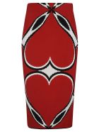 Heart Patterned Skirt Alexander McQueen Heart Patterned Skirt - Rosso
