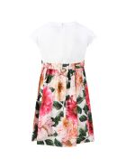 Dolce & Gabbana Multicolor Dress For Girl With Camellias Dolce & Gabbana Multicolor Dress For Girl With Camellias - PINK/WHITE
