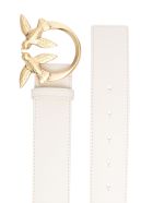 Love Berry Belt In White Leather With Logo Buckle Pinko Love Berry Belt In White Leather With Logo Buckle - Panna