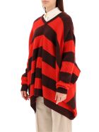 Marni Striped Knit Cape Sweater Marni Striped Knit Cape Sweater - DARK BURGUNDY (Red)