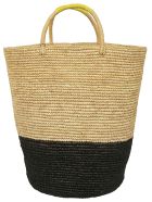 Sensi Studio Weaved Classic Tote Sensi Studio Weaved Classic Tote - Yellow/Caramel/Black