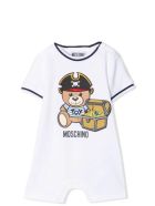 Moschino Jumpsuit With Teddy Print Moschino Jumpsuit With Teddy Print - White