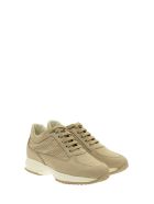 Hogan Interactive In Nubuck With Perforated Hogan Monogram Hogan Interactive In Nubuck With Perforated Hogan Monogram - Beige
