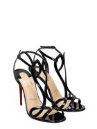 Christian Louboutin Double L Sandals In Black Patent Leather Christian Louboutin Double L Sandals In Black Patent Leather - black