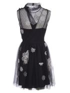 RED Valentino Sleeveless Lace Floral Dress RED Valentino Sleeveless Lace Floral Dress - Black