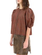 Ganni Seersucker Check Top Ganni Seersucker Check Top - Rosso