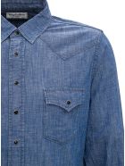 Saint Laurent Classic Western Cotton Blend Shirt Saint Laurent Classic Western Cotton Blend Shirt - Light blue