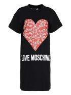 Love Moschino Printed Cotton Sweatdress Love Moschino Printed Cotton Sweatdress - black