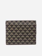Wallet With All-over Monogram Print Emporio Armani Wallet With All-over Monogram Print - Marrone