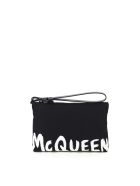 Travel Pouch Graffiti Logo Alexander McQueen Travel Pouch Graffiti Logo - Black/white